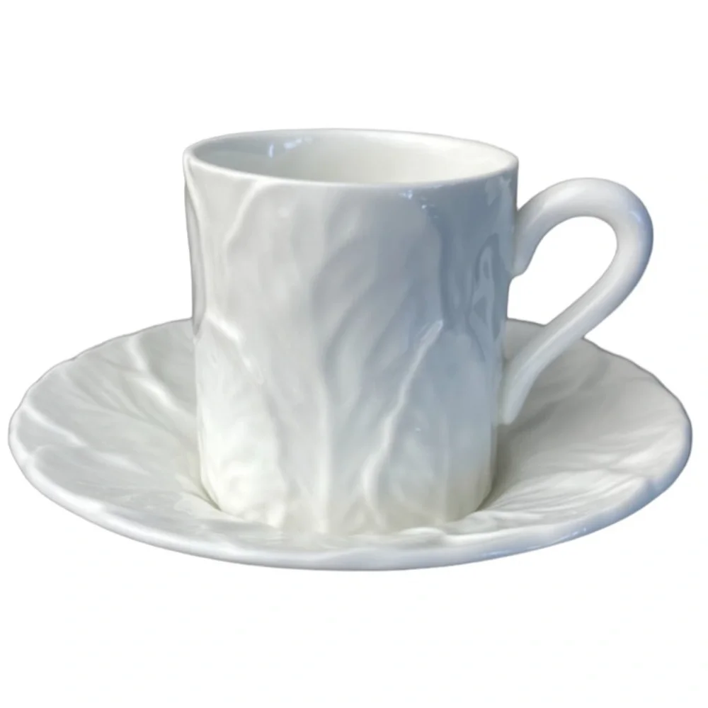 WEDGWOOD Coalport Countryware Cabbage Leaves Espresso Demitasse Cup & Saucer
